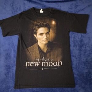 Edward Black Twilight New Moon Robert Pattinson graphic tee small